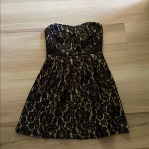 Beige and Black Dress